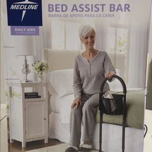 Medline Bed Assist Bar with Storage Bag, Height Adjustable Bed Grab Bar